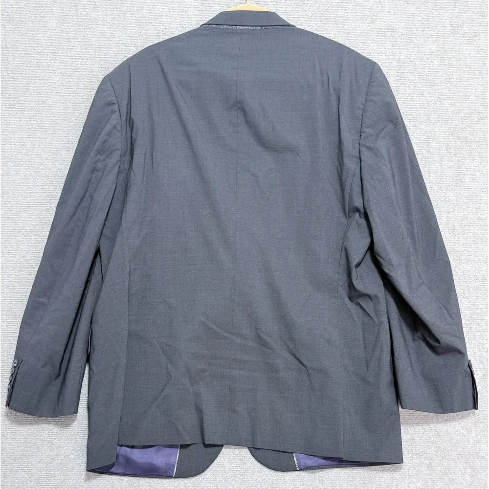 Jack Victor Blazer Mens 46R Charcoal 3SIXTY5‎ Wool Stretch 2 Button Side Vents